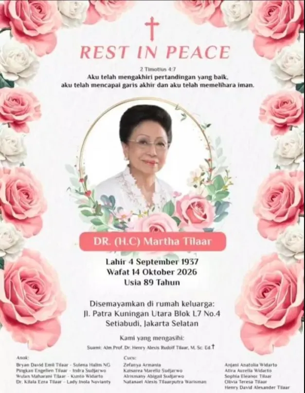 Martha Tilaar Meninggal Dunia
