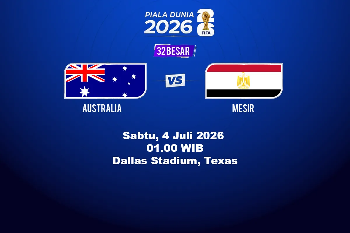 Analisis Australia vs Mesir pada babak 32 besar Piala Dunia 2026. Simak perbandingan taktik, kondisi pemain, rekor pertemuan, dan kekuatan kedua tim