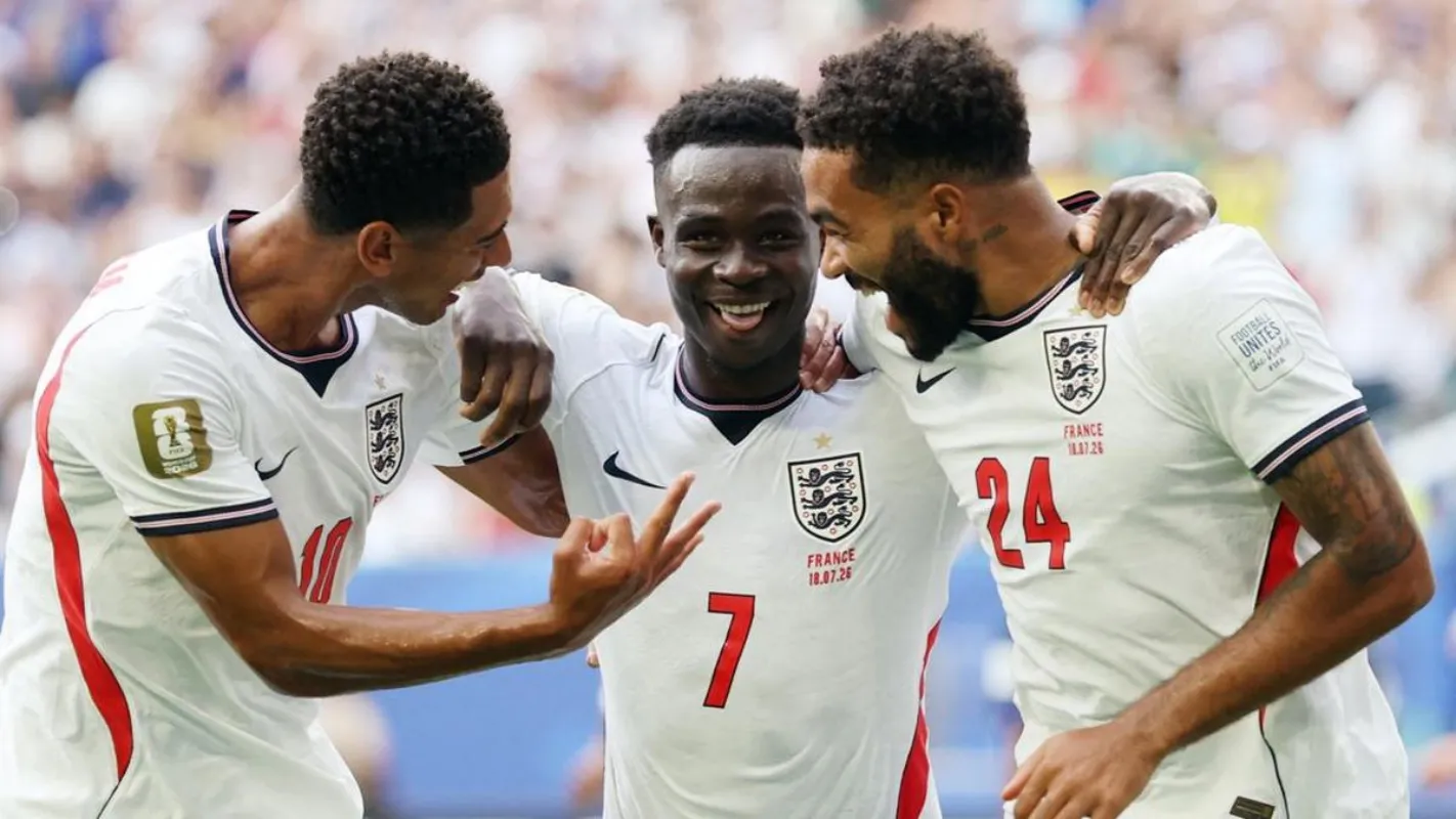 Inggris menang 6-4 atas Prancis setelah hat-trick Bukayo Saka mewarnai duel perebutan medali perunggu Piala Dunia 2026