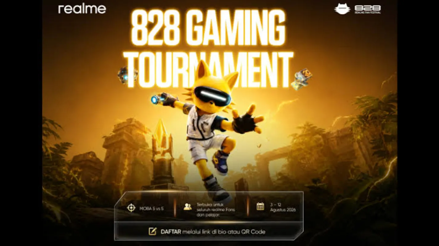 realme 828 Gaming Tournament menuju Grand Final 28 Agustus. Finalis menghadapi RRQ Sena dan MVP juara mendapat peluang trial Team RRQ.